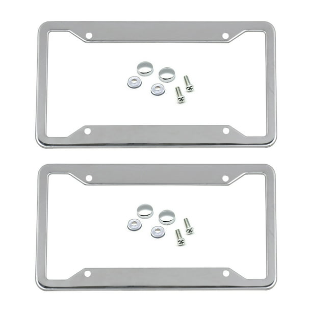 2x Super High Quality Thick STAINLESS STEEL LICENSE PLATE FRAME TAG COVER CHROME
